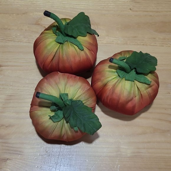 VTG Tomato Fruit Cloth Silk Fabric Set of 3 - Picture 7 of 12